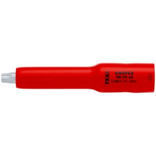 Knipex 3/8 in Drive 3/8in Standard Socket, Torx Bit, TX45, VDE/1000V, 127 mm Overall Length - 98 29 45 product image