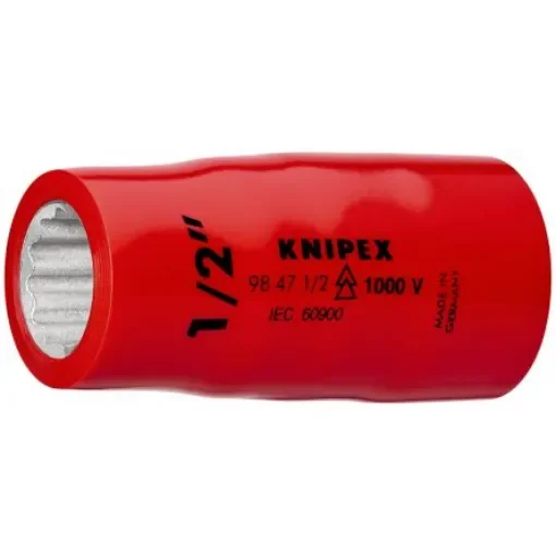 Knipex 1/2 in Drive 1/2in Insulated Standard Socket, 12 point, 7/8in, VDE/1000V, 58 mm Overall Length - 98 47 7/8" product image