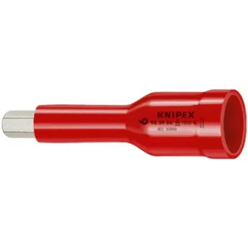 Knipex 1/2 in Drive 1/2in Bit Socket, Hexagonal Socket Screws, 8mm, VDE/1000V, 75 mm Overall Length - 98 49 08 product image