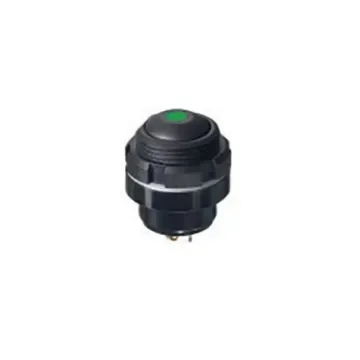 APEM IZ Series Illuminated Push Button Switch, Momentary, Panel Mount, 15mm Cutout, 1 NO, Green LED, 24V dc, IP67 - IZPR1S422L0G product image