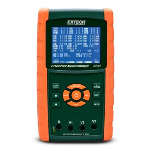 Extech Power Quality Analyser, 3-Phase, 1200A Max, 600V Max - 382100 product image