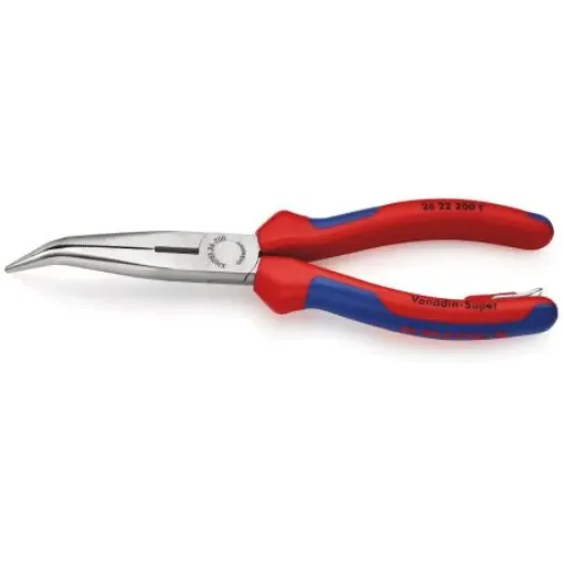 Knipex Nose pliers, 200 mm Overall, Angled Tip, 73mm Jaw - 26 22 200 T product image
