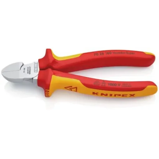 Knipex Knipex VDE/1000V Insulated Diagonal Cutter - 70 26 160 product image