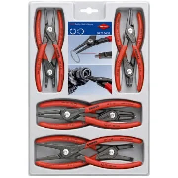 Knipex 8-Piece Circlip Plier Set, Angled, Straight Tip, 305 mm Overall - 00 20 04 SB product image