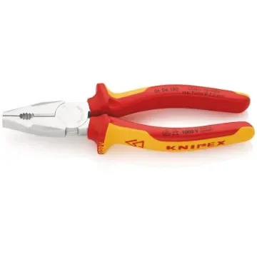 Knipex Combination Pliers, 190 mm Overall, Straight Tip, VDE/1000V - 01 06 190 product image