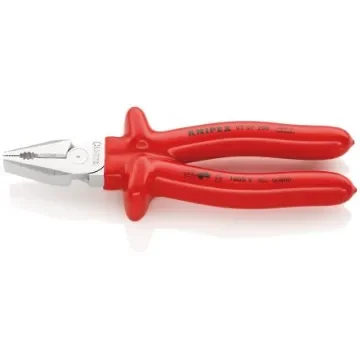 Knipex Combination Pliers, 200 mm Overall, Straight Tip, VDE/1000V - 02 07 200 product image