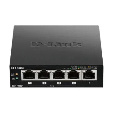 D-Link 5-Port Desktop Gigabit PoE+ Switch, Unmanaged 5 Port Gigabit Switch With PoE EU - DGS-1005P/E product image