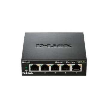 D-Link 5-Port Gigabit Unmanaged Desktop Switch DGS-105, Unmanaged 5 Port Gigabit Switch, EU - DGS-105/E product image