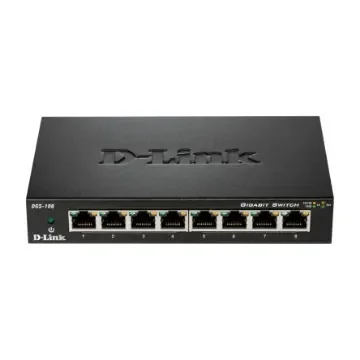 D-Link 8-Port Gigabit Unmanaged Desktop Switch DGS-105, Unmanaged 8 Port Gigabit Switch, EU - DGS-108/E product image