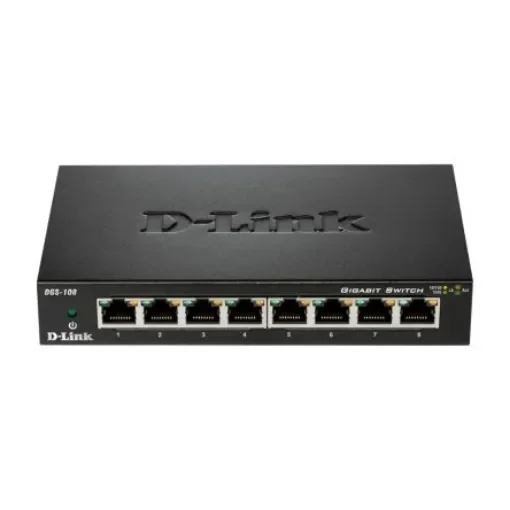D-Link 8-Port Gigabit Unmanaged Desktop Switch DGS-105, Unmanaged 8 Port Gigabit Switch, EU - DGS-108/E product image