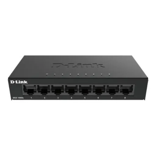 D-Link 8-Port Gigabit Unmanaged Desktop Switch DGS-105, Unmanaged 8 Port Gigabit Switch, EU - DGS-108GL/E product image