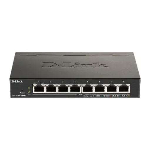 D-Link 8-Port Gigabit Smart Managed PoE Switch, Smart 8 Port Smart Switch With PoE EU - DGS-1100-08PV2/E product image