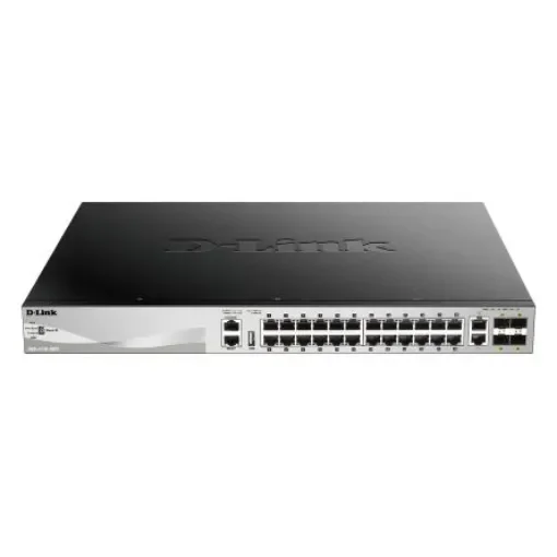 D-Link 30-Port Layer 3 Stackable Managed PoE Switch with 10G Uplinks, Managed 30 Port Network Switch With PoE EU - DGS-3130-30PS/E product image