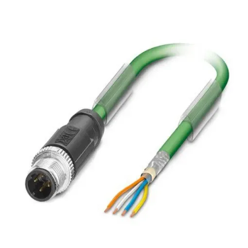 Phoenix ContactNBC, 2m Cat5, Green M12 to Male M12, Shielded Shielded, Terminated PVC Sheath - 1524307 product image