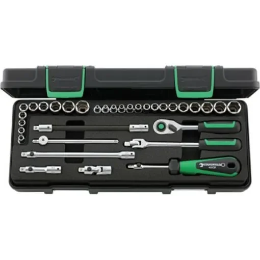 STAHLWILLE 33-Piece Imperial, Metric 1/4 in Standard Socket Set with Ratchet, 6 point - 96010107 product image