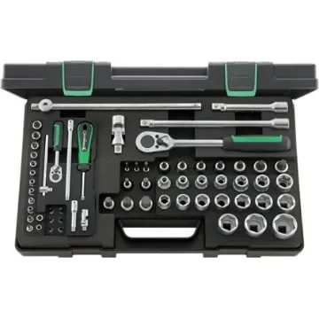STAHLWILLE 63-Piece Metric 1/2 in; 1/4 in Standard Socket/Bit Set with Ratchet, 6 point; e-Torx - 96013702 product image