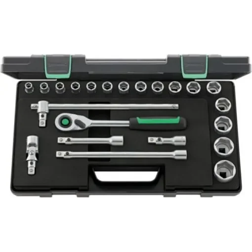 STAHLWILLE 22-Piece Metric 1/2 in Standard Socket Set with Ratchet, 6 point - 96031480 product image