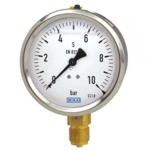 WIKA G 3/8 Analogue Pressure Gauge 68bar Bottom Entry 100mm Outside Diameter - 48776424 product image