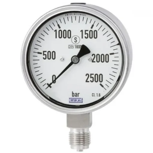 WIKA M16 x 1.5 Female Analogue Pressure Gauge 3000bar Back Entry 100mm Outside Diameter - 48781311 product image