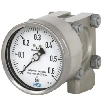 WIKA NPT 1/2 Analogue Differential Pressure Gauge 4bar Bottom Entry 100mm Outside Diameter - 48785225 product image