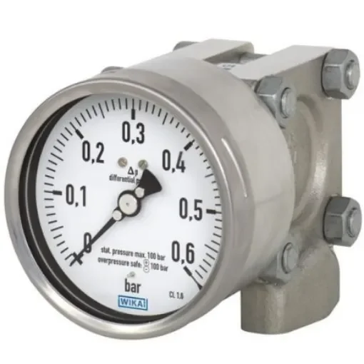 WIKA NPT 1/2 Analogue Differential Pressure Gauge 4bar Bottom Entry 100mm Outside Diameter - 48785225 product image
