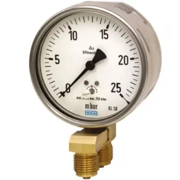 WIKA G 1/2 Analogue Differential Pressure Gauge 2.5kPa Bottom Entry 100mm Outside Diameter - 48794927 product image