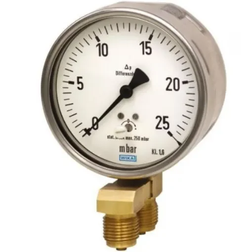 WIKA G 1/2 Analogue Differential Pressure Gauge 2.5kPa Bottom Entry 100mm Outside Diameter - 48794927 product image