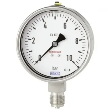WIKA NPT 1/2 Analogue Pressure Gauge 10bar Back Entry 100mm Outside Diameter - 48796310 product image