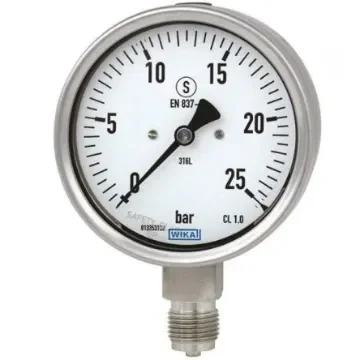 WIKA NPT 1/2 Analogue Pressure Gauge 25bar Back Entry 100mm Outside Diameter - 48800325 product image