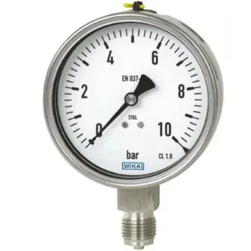 WIKA NPT 1/4 Analogue Pressure Gauge 10bar Bottom Entry 63mm Outside Diameter - 48951226 product image