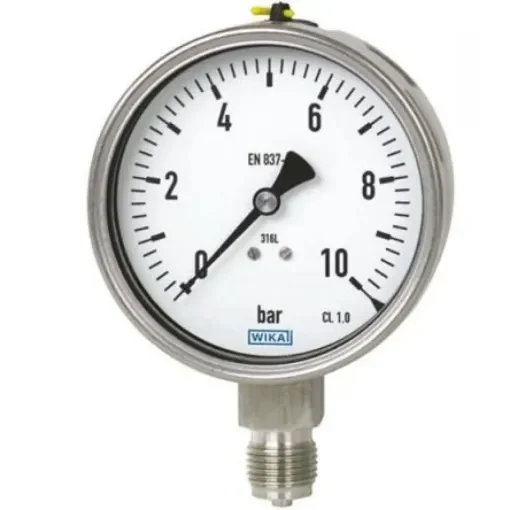 WIKA NPT 1/4 Analogue Pressure Gauge 10bar Bottom Entry 63mm Outside Diameter - 48951226 product image