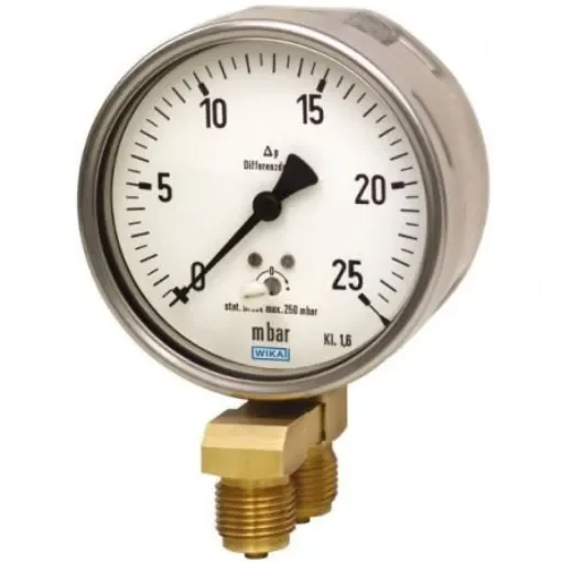 WIKA G 1/2 Analogue Differential Pressure Gauge 60mbar Bottom Entry 160mm Outside Diameter - 66030331 product image