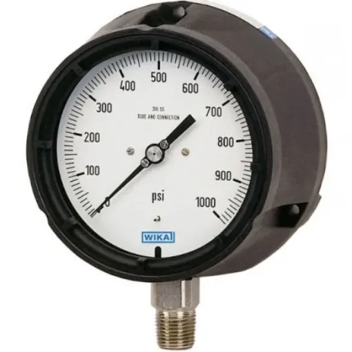 WIKA NPT 1/2 Analogue Pressure Gauge 1500psi Bottom Entry 4.5in Outside Diameter - 8986200 product image