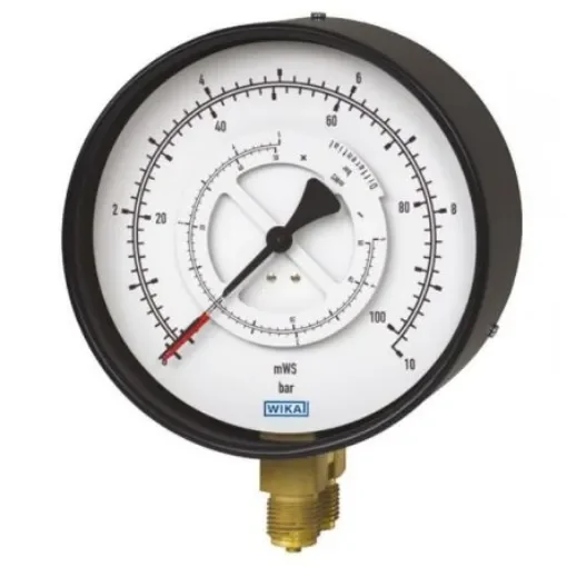 WIKA G 1/2 Analogue Differential Pressure Gauge 6bar Bottom Entry 100mm Outside Diameter - 9042237 product image