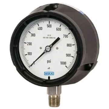 WIKA NPT 1/2 Analogue Pressure Gauge 100psi Bottom Entry 4.5in Outside Diameter - 9836858 product image
