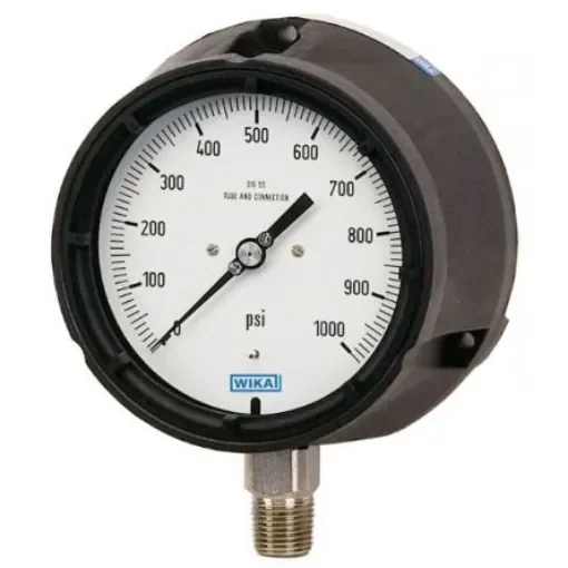 WIKA NPT 1/2 Analogue Pressure Gauge 100psi Bottom Entry 4.5in Outside Diameter - 9836858 product image