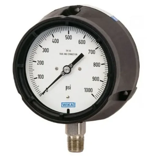 WIKA NPT 1/2 Analogue Pressure Gauge 100psi Bottom Entry 4.5in Outside Diameter - 46913543 product image