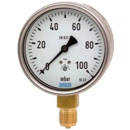 WIKA NPT 1/2 Analogue Pressure Gauge Bottom Entry 100mm Outside Diameter - 48061433 product image