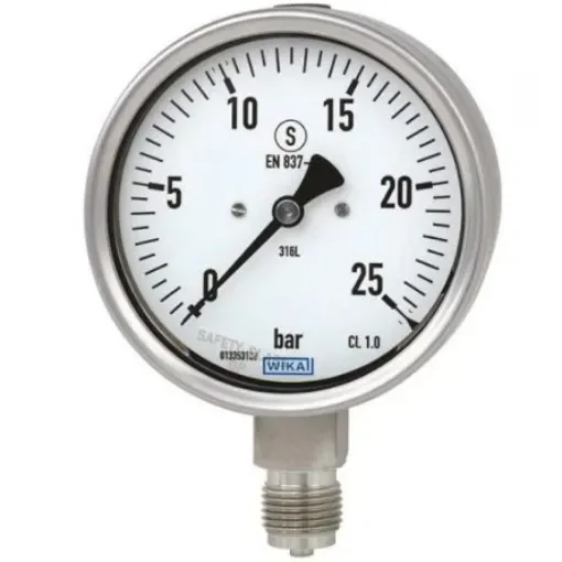 WIKA NPT 1/2 Analogue Pressure Gauge 40bar Bottom Entry 100mm Outside Diameter - 48642337 product image