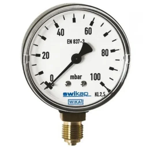 WIKA G 1/8 Analogue Pressure Gauge 0mbar Bottom Entry 50mm Outside Diameter - 48648806 product image
