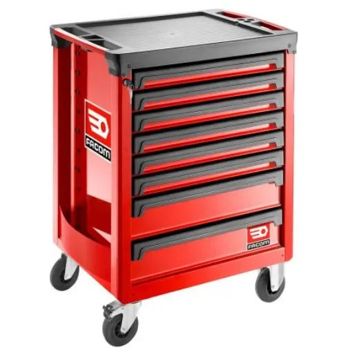 Facom 8 Drawer Polypropylene with Fiber Wheeled Tool Cabinet - ROLL.8M3A product image