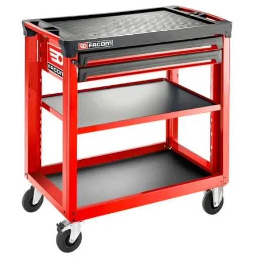 Facom 2 Drawer Polypropylene with Fiber Wheeled Tool Trolley - ROLL.UC3S2DM4 product image