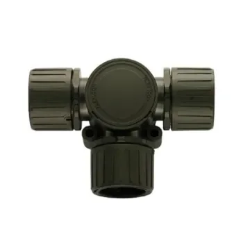 Flexicon T Piece, Conduit Fitting, 42mm Nominal Size, 36mm, Nylon, Black - FPA42TB product image