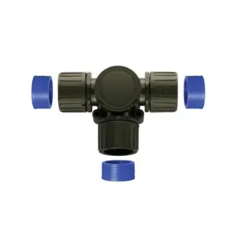 Flexicon T Piece, Conduit Fitting, 21mm Nominal Size, 17mm, Nylon, Black - FPAX21TB product image