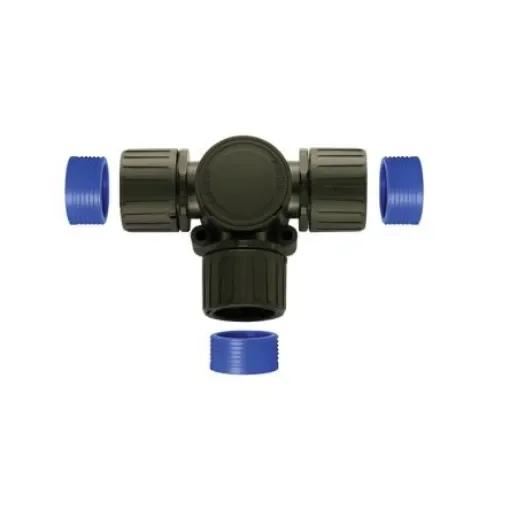 Flexicon T Piece, Conduit Fitting, 21mm Nominal Size, 17mm, Nylon, Black - FPAX21TB product image