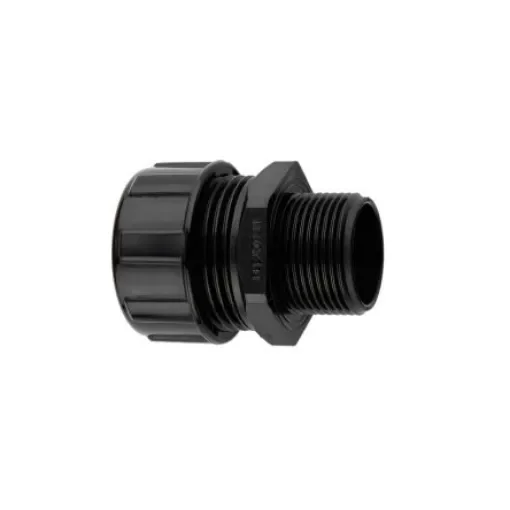 Flexicon Fixed Straight, Conduit Fitting, 25mm Nominal Size, M25mm, Nylon, Grey - MP-25-M25G product image