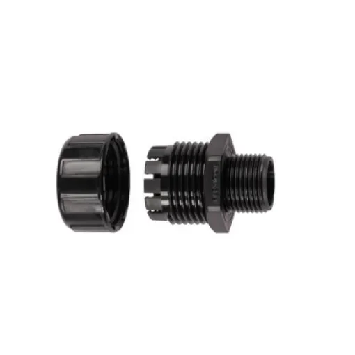 Flexicon Fixed Straight, Conduit Fitting, 25mm Nominal Size, M25mm, Nylon, Black - MPC-25-M25B product image