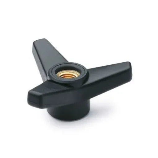 JRC 65711 Black Glass Fibre Reinforced Polyamide Knob, M16, Threaded Through Hole product image