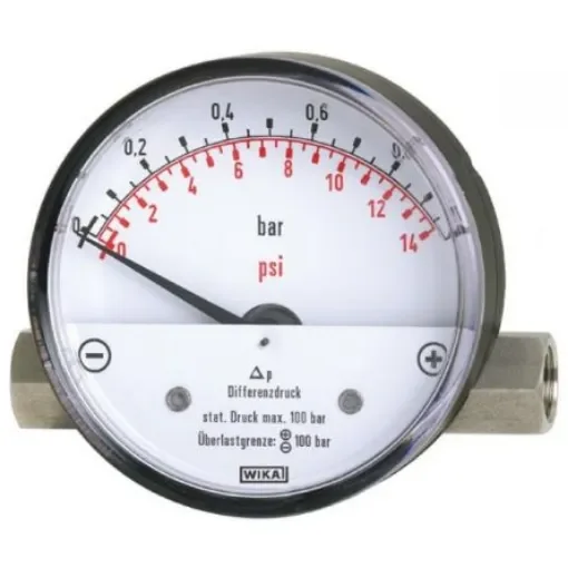 WIKA NPT 1/4 Analogue Differential Pressure Gauge 7bar Side Entry 80mm Outside Diameter - 48741333 product image
