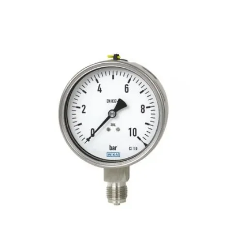 WIKA NPT 1/2 Analogue Pressure Gauge 10bar Bottom Entry 63mm Outside Diameter - 48757265 product image